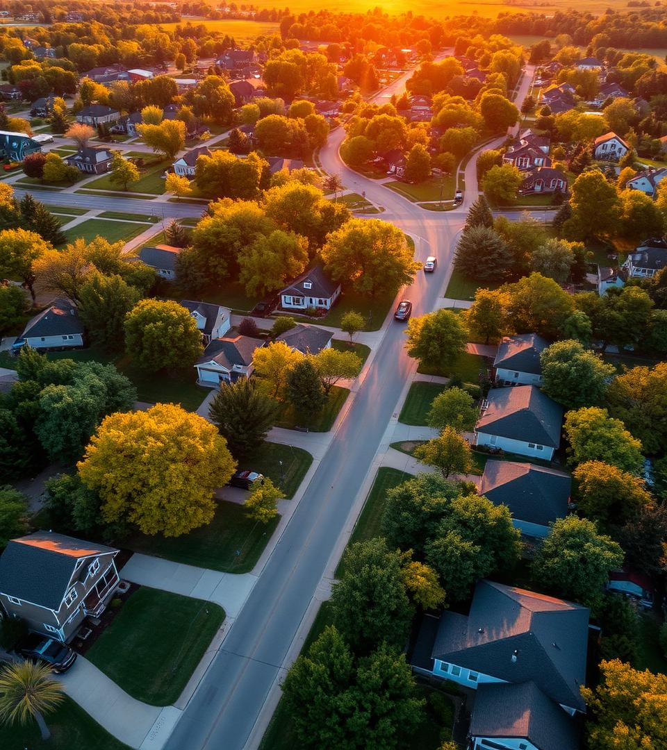 Aerial view of Chippewa Valley neighborhood